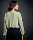 Crepe Pleated Chiffon Green Top